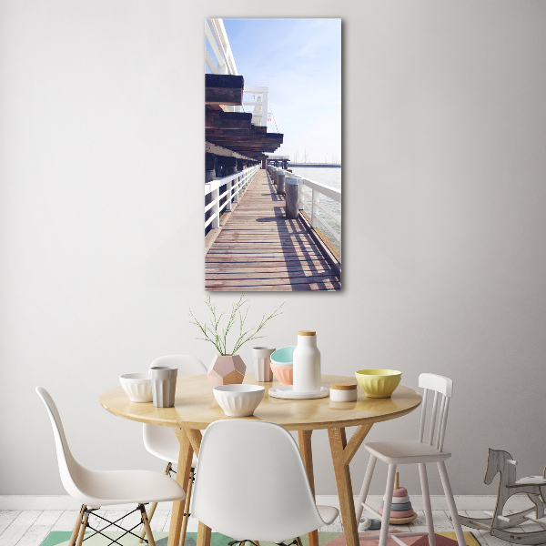 Cuadro de vidrio templado 4mm para pared vertical Muelle de Sopot