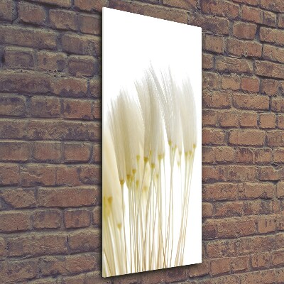 Cuadro de cristal moderno efecto brillo vertical semillas de diente de león