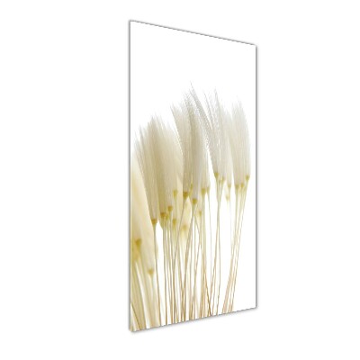 Cuadro de cristal moderno efecto brillo vertical semillas de diente de león