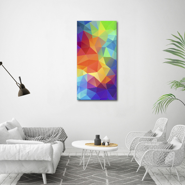 Cuadro de vidrio templado 4mm para pared vertical Triángulos abstractos