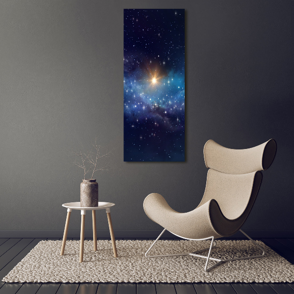 Fotocuadro de cristal elegante para hogar vertical Cielo estrellado