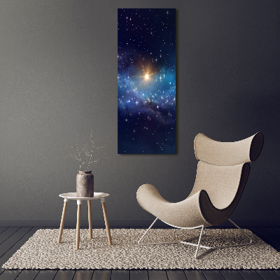 Fotocuadro de cristal elegante para hogar vertical Cielo estrellado