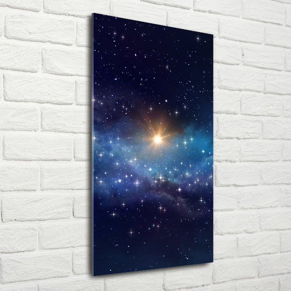 Fotocuadro de cristal elegante para hogar vertical Cielo estrellado