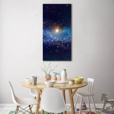 Fotocuadro de cristal elegante para hogar vertical Cielo estrellado
