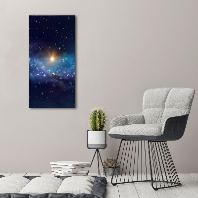 Fotocuadro de cristal elegante para hogar vertical Cielo estrellado