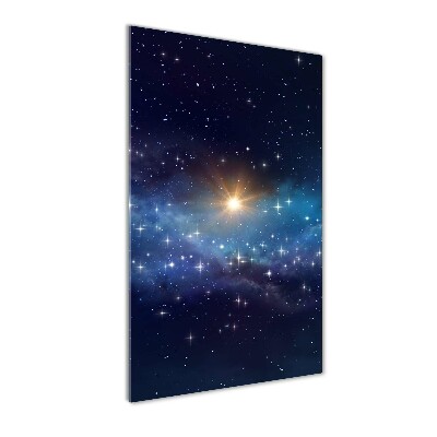 Fotocuadro de cristal elegante para hogar vertical Cielo estrellado