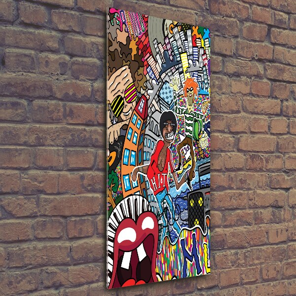 Cuadro de vidrio templado 4mm para pared vertical Collage musical