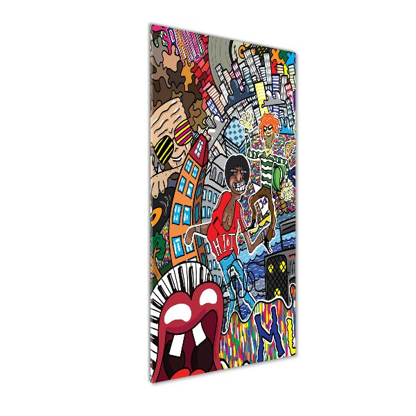 Cuadro de vidrio templado 4mm para pared vertical Collage musical