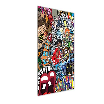 Cuadro de vidrio templado 4mm para pared vertical Collage musical