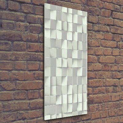 Cuadro decorativo en cristal con canto pulido vertical Patrón geométrico