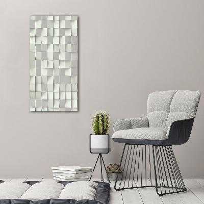 Cuadro decorativo en cristal con canto pulido vertical Patrón geométrico