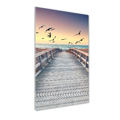 Cuadro de vidrio templado 4mm para pared vertical Camino a la playa