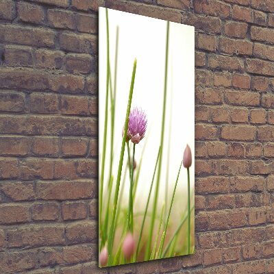 Fotocuadro de cristal elegante para hogar vertical Flor de cebollino