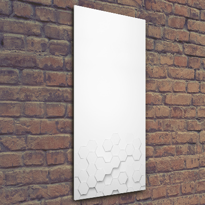 Cuadro de cristal moderno efecto brillo vertical Fondo de hexágonos