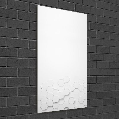 Cuadro de cristal moderno efecto brillo vertical Fondo de hexágonos