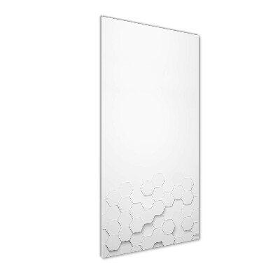Cuadro de cristal moderno efecto brillo vertical Fondo de hexágonos