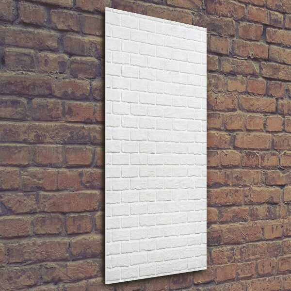 Cuadro de cristal moderno efecto brillo vertical pared de ladrillos