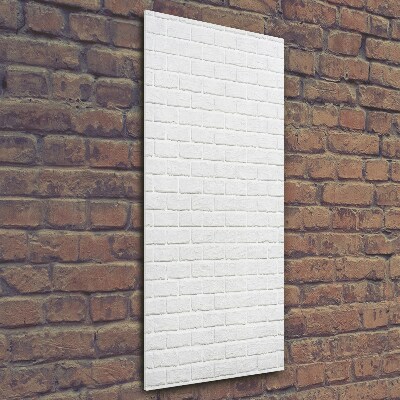 Cuadro de cristal moderno efecto brillo vertical pared de ladrillos