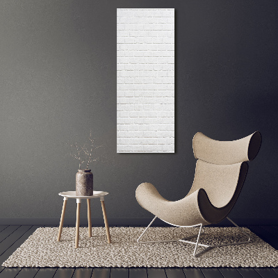 Cuadro de cristal moderno efecto brillo vertical pared de ladrillos