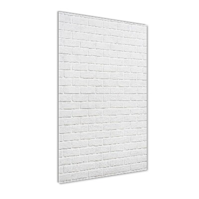 Cuadro de cristal moderno efecto brillo vertical pared de ladrillos