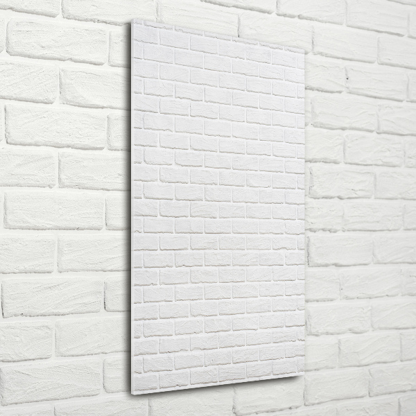 Cuadro de cristal moderno efecto brillo vertical pared de ladrillos