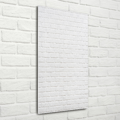 Cuadro de cristal moderno efecto brillo vertical pared de ladrillos