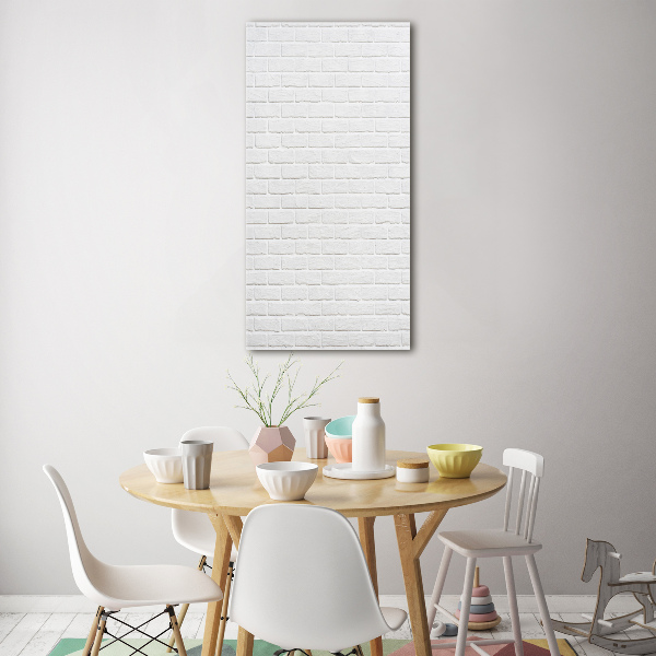 Cuadro de cristal moderno efecto brillo vertical pared de ladrillos