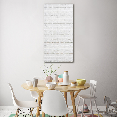 Cuadro de cristal moderno efecto brillo vertical pared de ladrillos