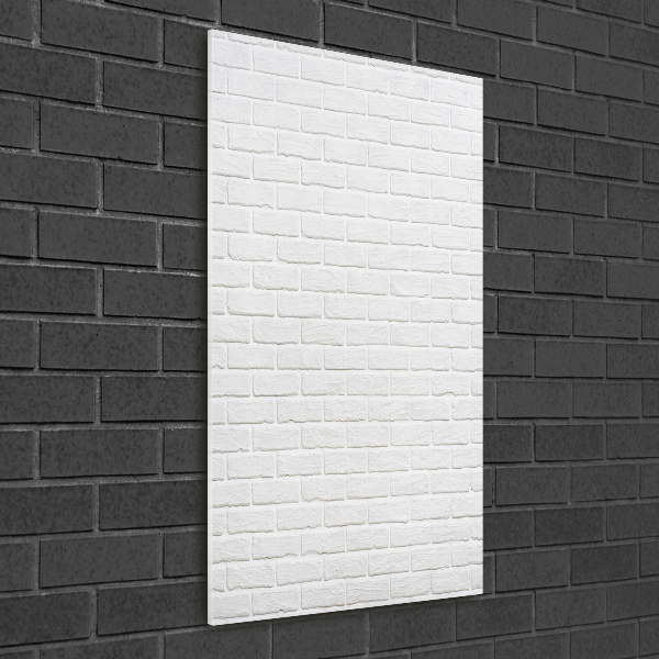Cuadro de cristal moderno efecto brillo vertical pared de ladrillos