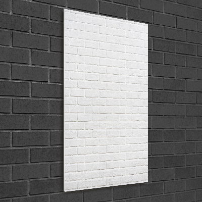 Cuadro de cristal moderno efecto brillo vertical pared de ladrillos