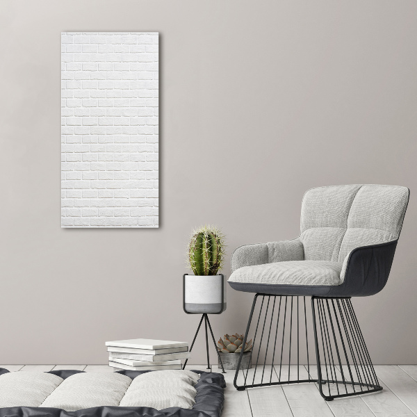 Cuadro de cristal moderno efecto brillo vertical pared de ladrillos
