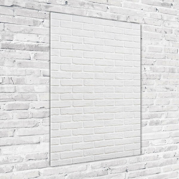 Cuadro de cristal moderno efecto brillo vertical pared de ladrillos