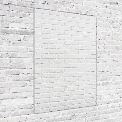 Cuadro de cristal moderno efecto brillo vertical pared de ladrillos
