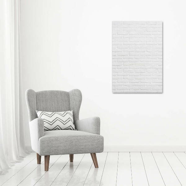 Cuadro de cristal moderno efecto brillo vertical pared de ladrillos