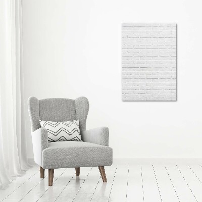 Cuadro de cristal moderno efecto brillo vertical pared de ladrillos