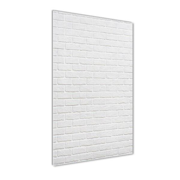Cuadro de cristal moderno efecto brillo vertical pared de ladrillos