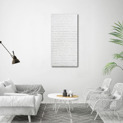 Cuadro de cristal moderno efecto brillo vertical pared de ladrillos
