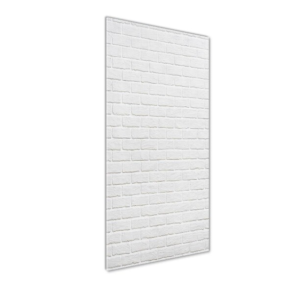 Cuadro de cristal moderno efecto brillo vertical pared de ladrillos