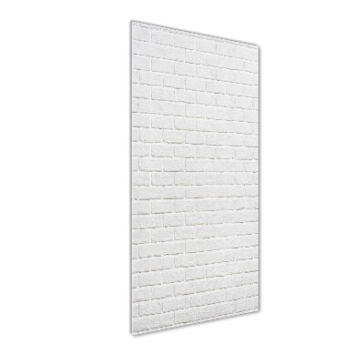 Cuadro de cristal moderno efecto brillo vertical pared de ladrillos