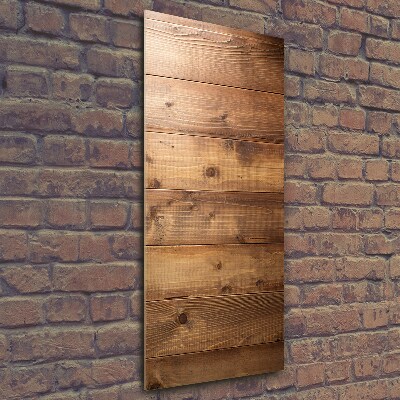 Cuadro decorativo en cristal con canto pulido vertical Fondo de madera