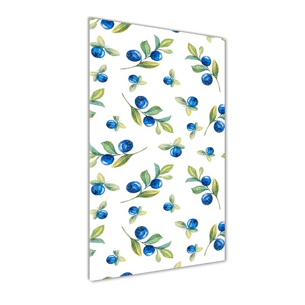 Cuadro decorativo en cristal con canto pulido vertical Bayas