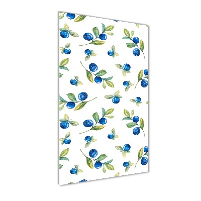 Cuadro decorativo en cristal con canto pulido vertical Bayas