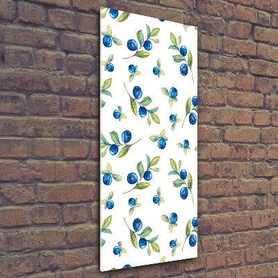 Cuadro decorativo en cristal con canto pulido vertical Bayas