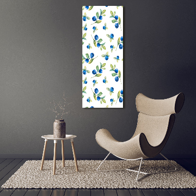 Cuadro decorativo en cristal con canto pulido vertical Bayas