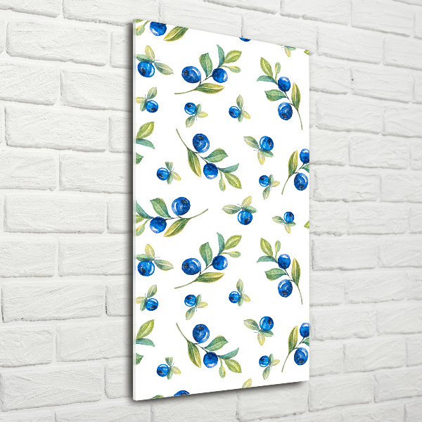 Cuadro decorativo en cristal con canto pulido vertical Bayas