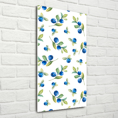 Cuadro decorativo en cristal con canto pulido vertical Bayas