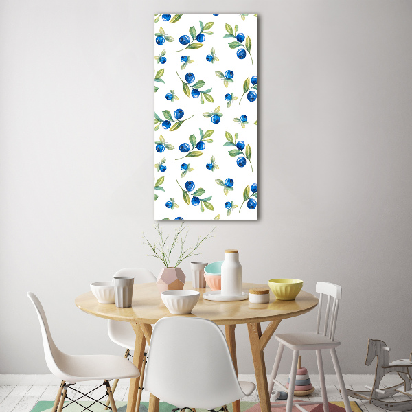 Cuadro decorativo en cristal con canto pulido vertical Bayas