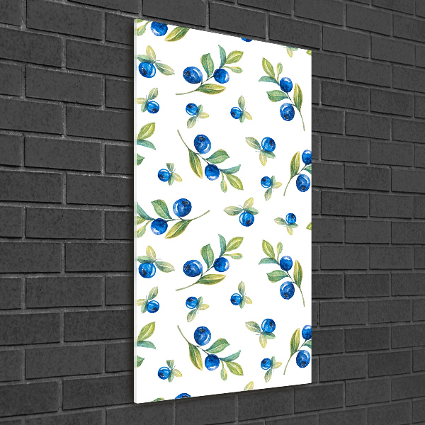 Cuadro decorativo en cristal con canto pulido vertical Bayas