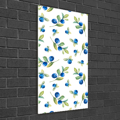Cuadro decorativo en cristal con canto pulido vertical Bayas