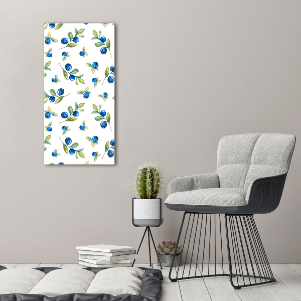 Cuadro decorativo en cristal con canto pulido vertical Bayas